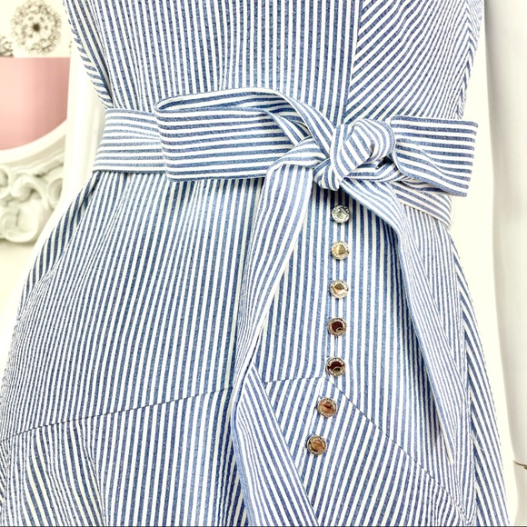 Calvin Klein/Blue White HiLow Midi Sleeveless - Picture 9 of 11